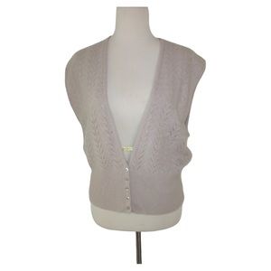 Evan-Pecone Petites knitting vest lamps wood  Angora Rabit Hair blend size M